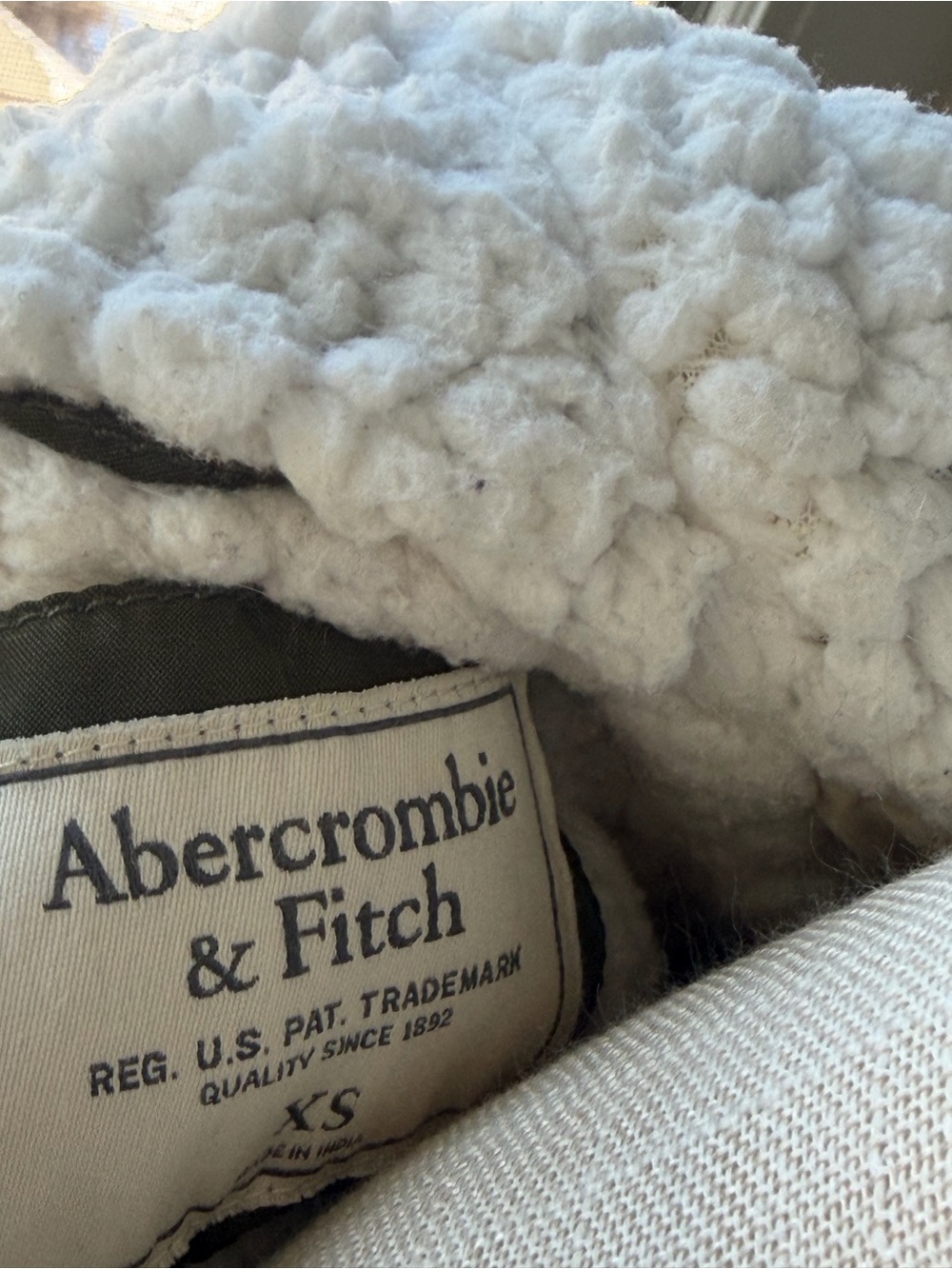 Abercrombie & Fitch White Sherpa-Lined Women's Undershirt Accent